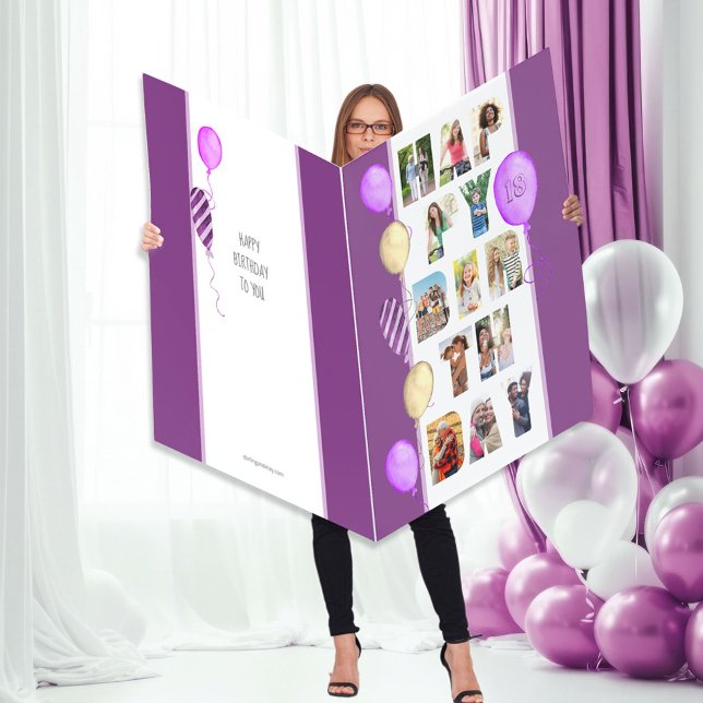 Happy Birthday Photo Cutout Giant Any Age Birthday Card (Creator Uploaded)