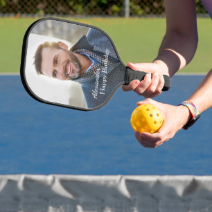 Happy Birthday Photo Family Dad Father Custom Pickleball Paddle