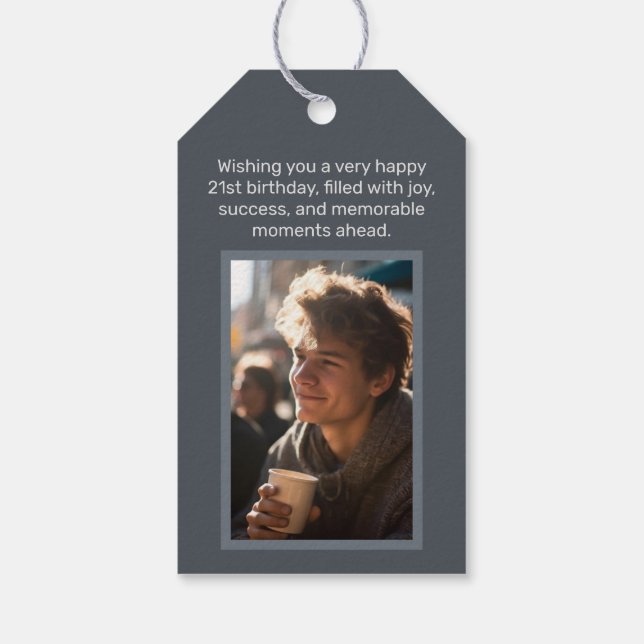 Happy Birthday Photo Gift Tag Customizable (Back)