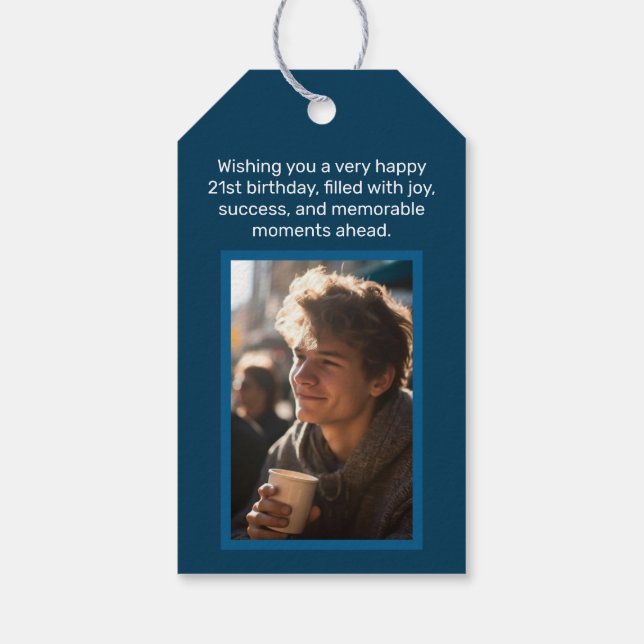 Happy Birthday Photo Gift Tag Customizable (Back)