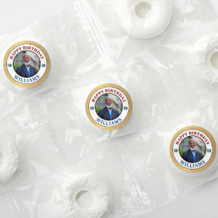 Happy Birthday Photo Gold 50th Fifty Personalize Life Saver® Mints