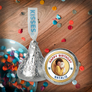 Happy Birthday Photo Gold Elegant Personalize Hershey®'s Kisses®