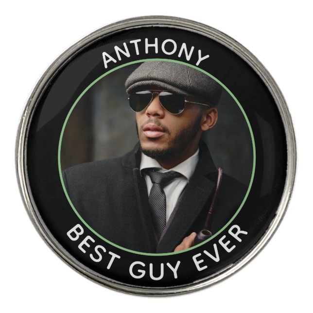 Happy Birthday Photo Golfer Personalize  Golf Ball Marker (Front)