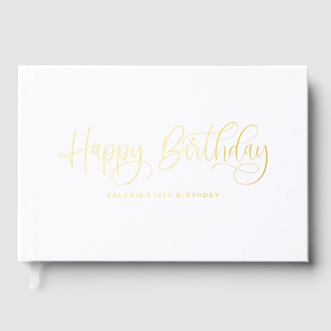 Happy Birthday Photo Guest Book (Front)