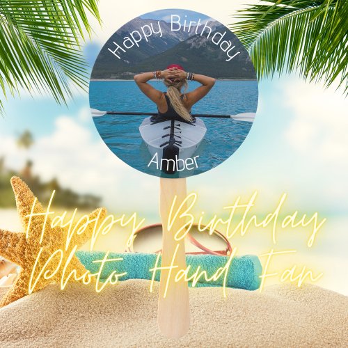 Happy Birthday Photo  Hand Fan