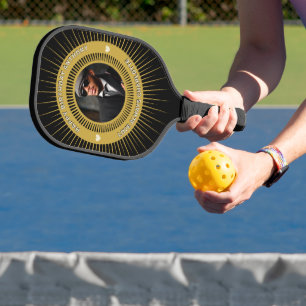 Happy Birthday Photo Him Her Elegant Personalize Pickleball Paddle