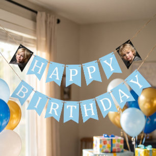 Happy Birthday Photo Kids Birthday Blue Bunting Flags
