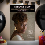 Happy Birthday Photo Magazine Cover Custom Card<br><div class="desc">Happy Birthday Photo Magazine Cover Custom Card is a fun card you can recreate for yourself. It looks similar to a magazine design on the cover. Leave or Replace the Photograph with yours on the cover and replace the words on the cover and inside with yours. The card will make...</div>
