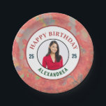 Happy Birthday Photo Modern Elegant Personalize  Paper Plates<br><div class="desc">Happy Birthday Photo Modern Elegant Personalize Paper Plates is great to add to your graduation party decor to celebrate the graduate's graduation. Personalize it with your photo,  name and age.</div>