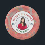 Happy Birthday Photo Modern Elegant Personalize  Paper Plates<br><div class="desc">Happy Birthday Photo Modern Elegant Personalize Paper Plates is great to add to your graduation party decor to celebrate the graduate's graduation. Personalize it with your photo,  name and age.</div>