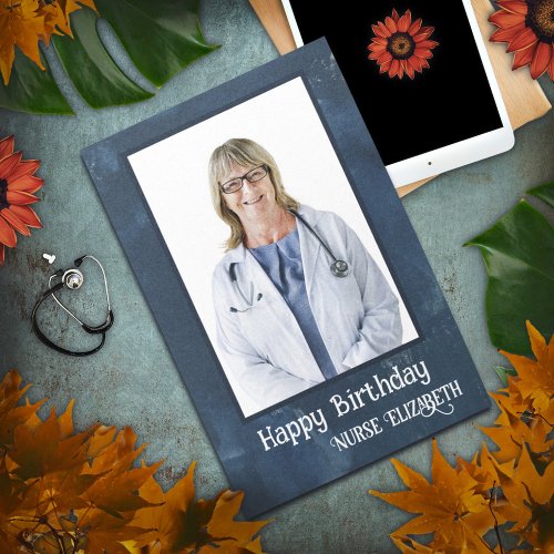 Happy Birthday Photo Modern Simple Personalize Card