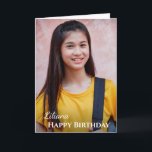 Happy Birthday Photo Modern Simple Personalize  Card<br><div class="desc">Happy Birthday Photo Modern Simple Personalize Card is a card that you can give to that special person in your life for their birthday. Leave or Replace the photograph with yours on the cover and replace the words on the cover and inside. Personalize it.</div>