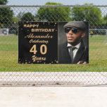 Happy Birthday Photo Party Event Gold Black Custom Banner<br><div class="desc">Happy Birthday Photo Party Event Gold Black Custom Banner is great for that elegant and classy birthday party. Personalize it with your photo and information.</div>