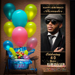 Happy Birthday Photo Party Event Gold Black Custom Poster<br><div class="desc">Happy Birthday Photo Party Event Gold Black Custom Banner is great for that elegant and classy birthday party. Personalize it with your photo and information.</div>