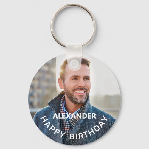 Happy Birthday Photo Personalize Keychain