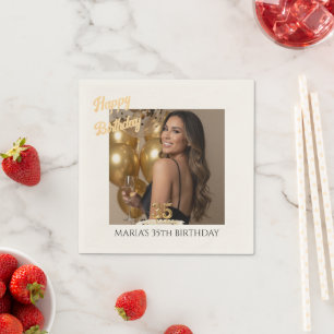 Happy Birthday Photo Personalized birthday trends Napkins