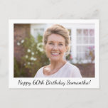 Happy Birthday Photo Personalized Postcard<br><div class="desc">Happy Birthday photo card with a custom birthday message on the front. On the back,  you can personalize a birthday message (initially set up for sisters and brothers to list childhood memories and a birthday wish for today).</div>