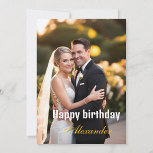  Happy Birthday Photo wife husband  Card