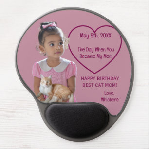 Happy Birthday Photos Cat & Mom Mousepad