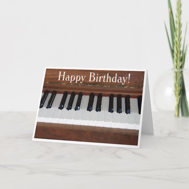 Happy Birthday Piano Card (Front)