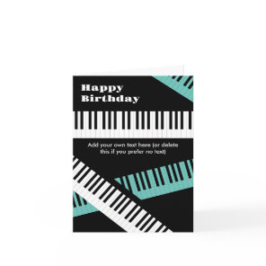 Happy Birthday Piano Keyboard Keys Modern Music Card