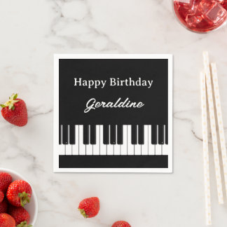 Happy Birthday Piano Player Personalised Napkins