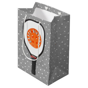 Happy Birthday Pickleball on Paddle Medium Gift Bag
