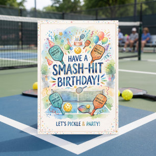 Happy Birthday Pickleball Themed Card