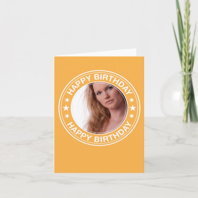 Happy Birthday picture Frame in Yellow Card (Front)