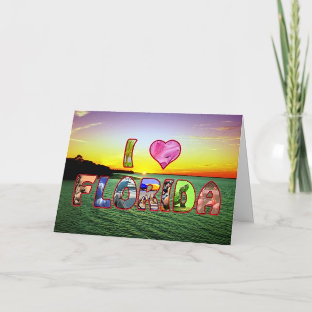Happy Birthday Picturesque I *Heart* Florida Wish Card (Front)