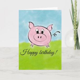 Funny Pig Birthday Cards | Zazzle