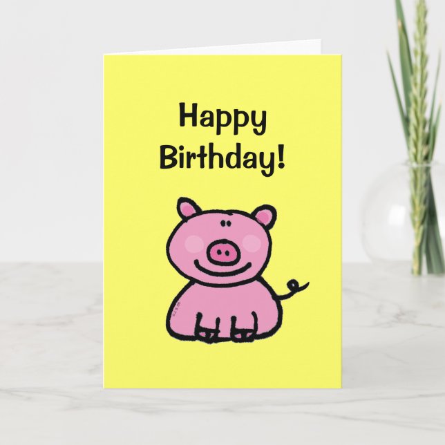 Happy birthday! (pig) card (Front)