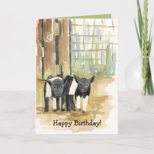 Happy Birthday Pigs Barnyard Farm Animals Card