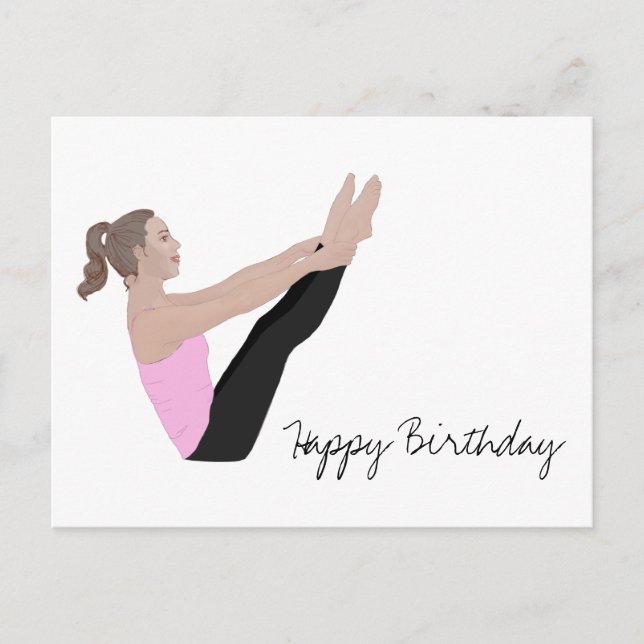 Happy Birthday Pilates Postcard (Front)