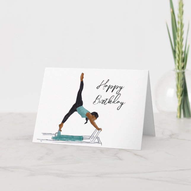 Happy birthday Pilates reformer card (Front)