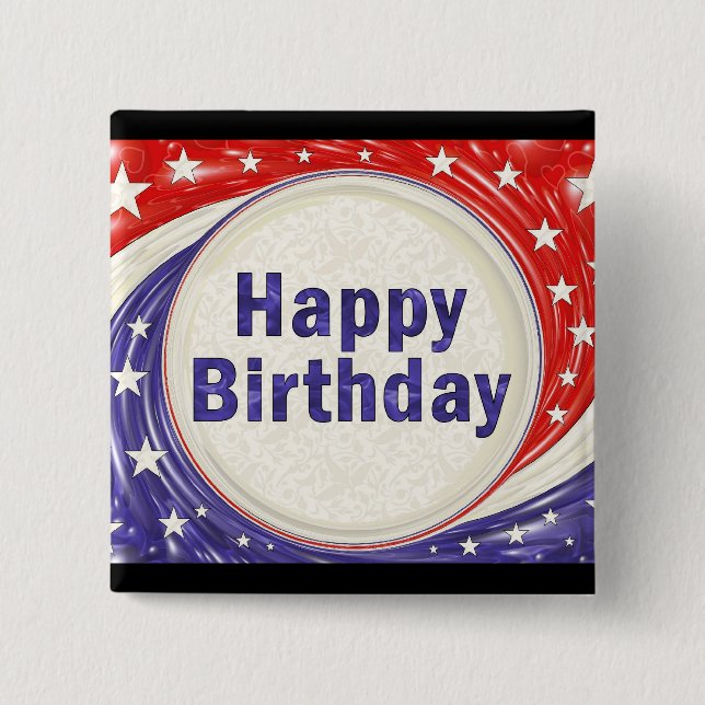 Happy Birthday Pinback Button (Front)