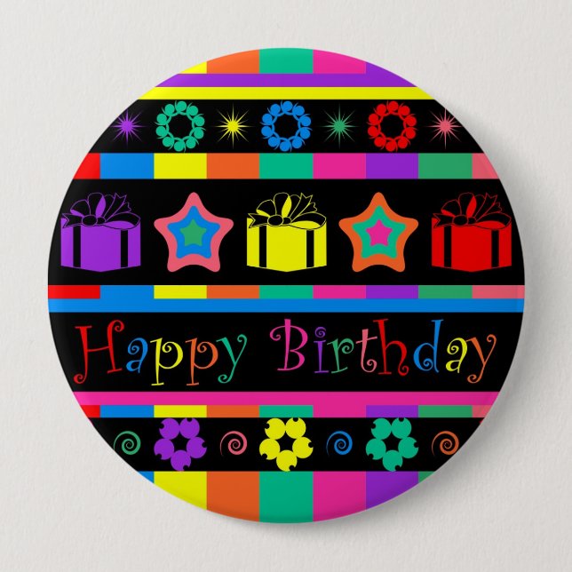 Happy Birthday Pinback Button (Front)