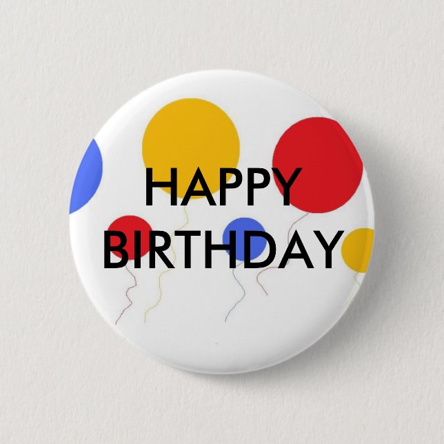 HAPPY BIRTHDAY PINBACK BUTTON (Front)