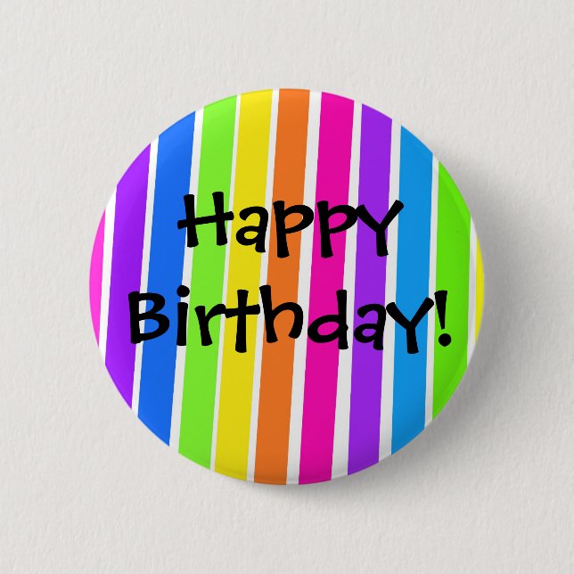 Happy Birthday! Pinback Button (Front)