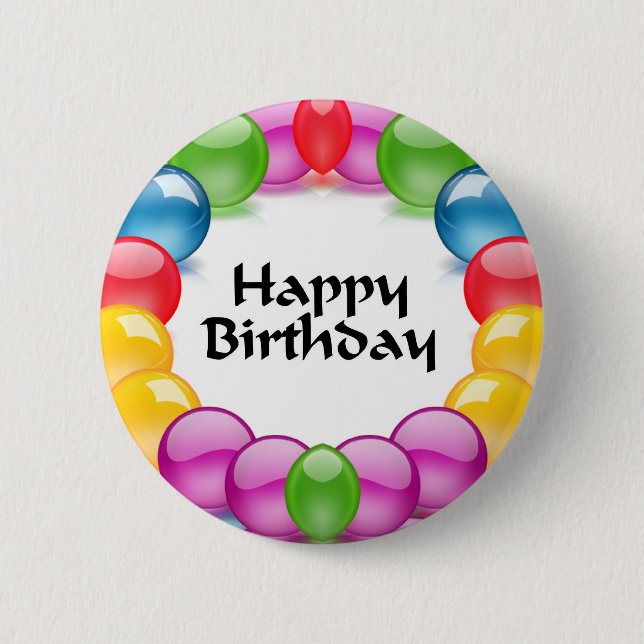 Happy Birthday Pinback Button (Front)