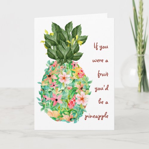 Happy Birthday Pineapple Fruit Sweet Heart Of Gold Card
