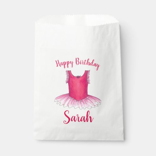 Happy Birthday Pink Ballet Dance Ballerina Tutu Favor Bag
