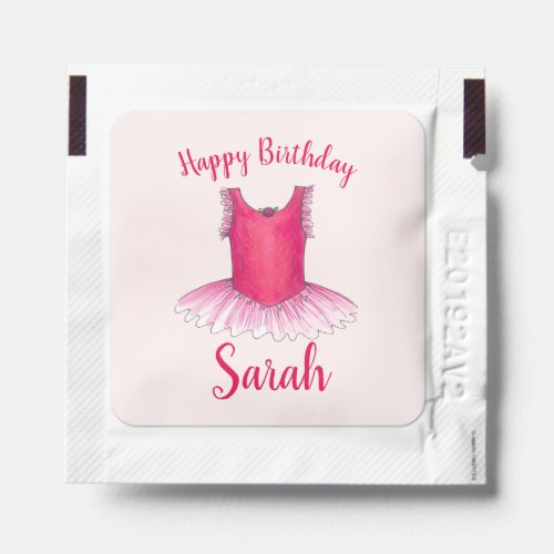 Happy Birthday Pink Ballet Dance Ballerina Tutu Hand Sanitizer Packet