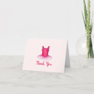 Happy Birthday Pink Ballet Dance Ballerina Tutu Letterpress Thank You Card