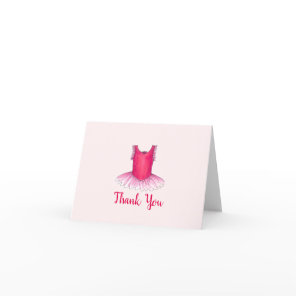 Happy Birthday Pink Ballet Dance Ballerina Tutu Thank You Card