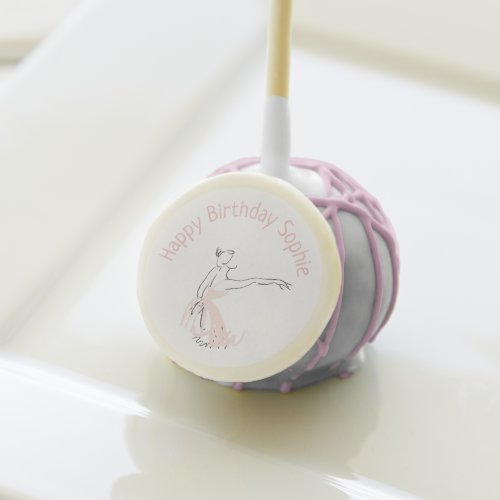 Happy Birthday pink ballet girl Cake Pops