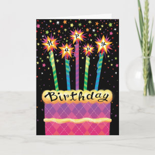 Happy Birthday Pink Cake Card