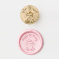 Happy Birthday Pink Cake Slice Candle Party Favor