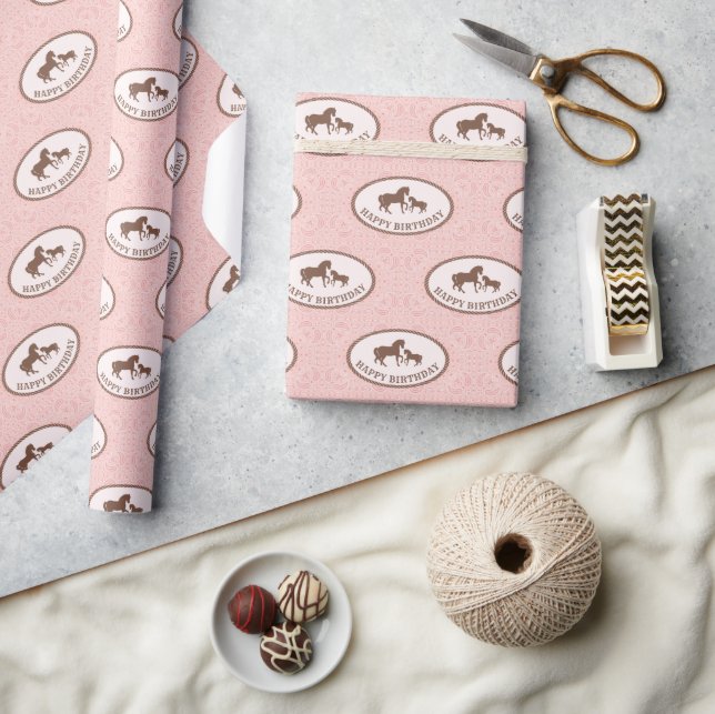 Happy Birthday | Pink Cowgirl Party Wrapping Paper (Crafts)