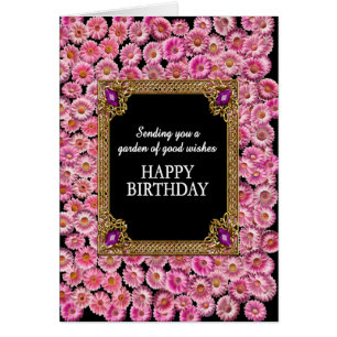 Happy Birthday Pink Daisies Cards